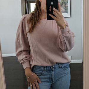 Blush Pink puff sleeved sweater